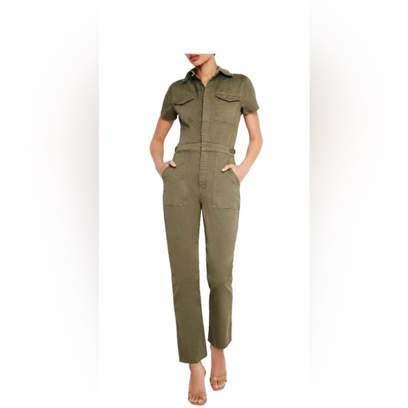 Good American Fit for Success Utility Khaki Jumpsuit - Picture 2 of 7